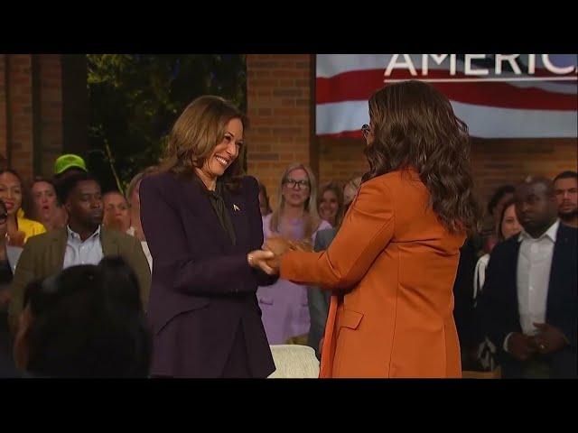 Kamala Harris talks abortion rights, gun rights during Oprah event in Michigan