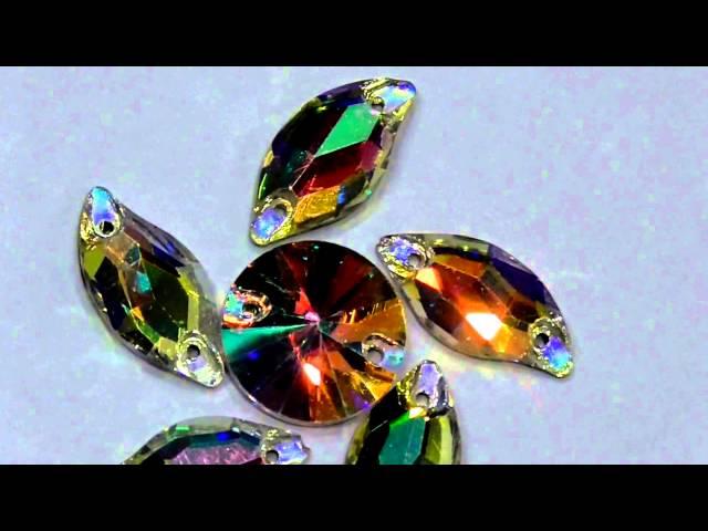 Пришивные стразы. цвет - Cristal AB. Стекло.