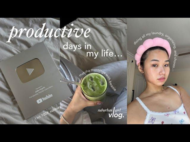 productive cozy days  | 100K SUBS, working out, laundry & setting up my new desk