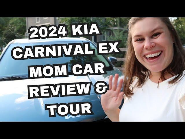 2024 KIA CARNIVAL EX REVIEW & TOUR - MINIVAN MOM CAR TOUR - MINIVAN CARSEAT CONFIGURATION 3 CARSEATS