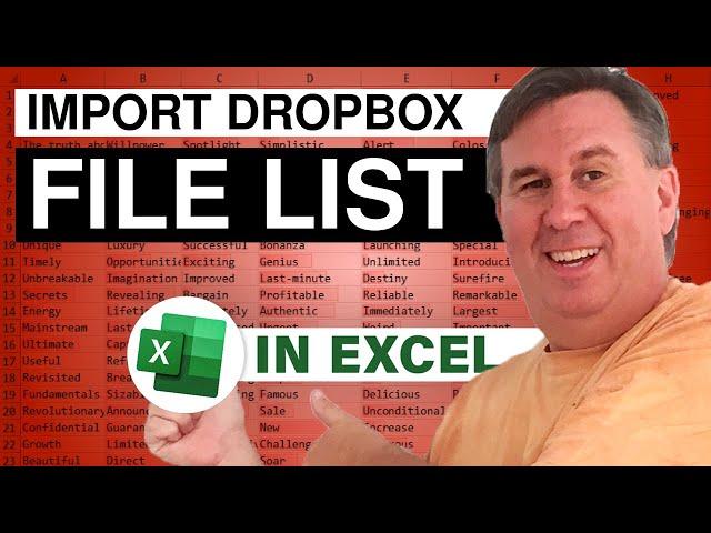 Excel - Import DropBox File List to Excel: Episode 1689