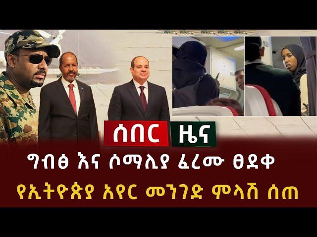 ሰበር ዜና - ግብፅ እና ሶማሊያ ፈረሙ ፀደቀ | የኢትዮጵያ አየር መንገድ ምላሽ ሰጠ