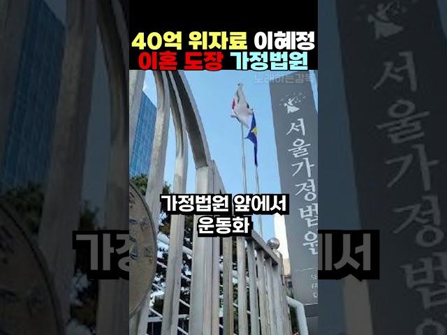 40억 위자료 이혜정 이혼 도장 가정법원