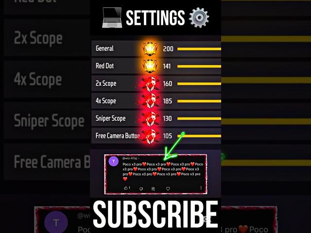 Free Fire Headshot Trick Setting Poco x3 Pro Sensitivity 6gb, 8gb, Ram Headshot Sensitivity Setting