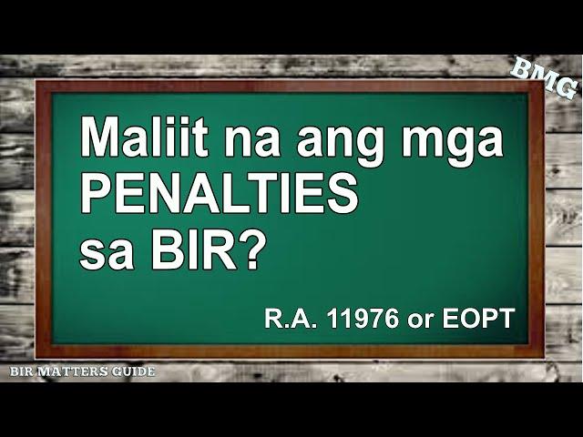 Maliit na penalties para sa mga violation sa BIR