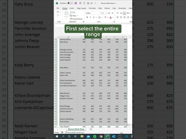 Remove Blank Rows in Excel‼️ #excel