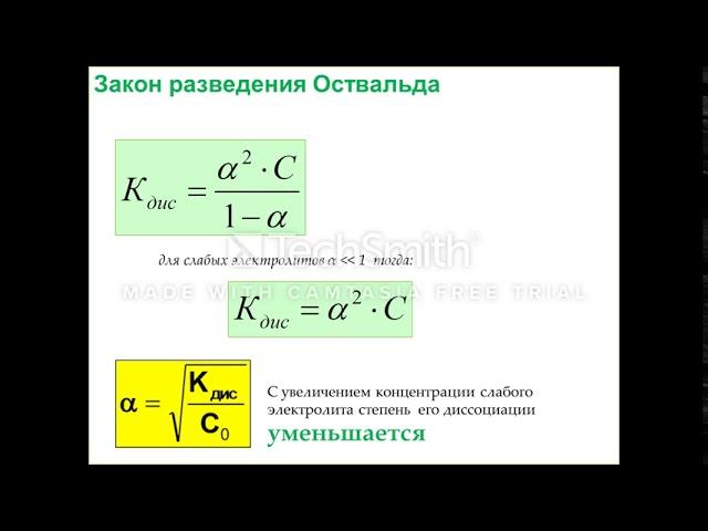 сильные и слабые электролиты РАСЧЕТ рН