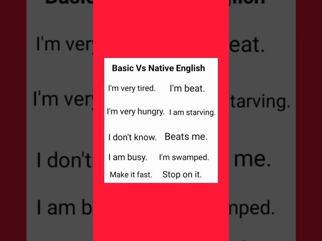 Basic vs Native English #englishlanguage #learn  #vocabulary #basicenglish #fluentriseenglish