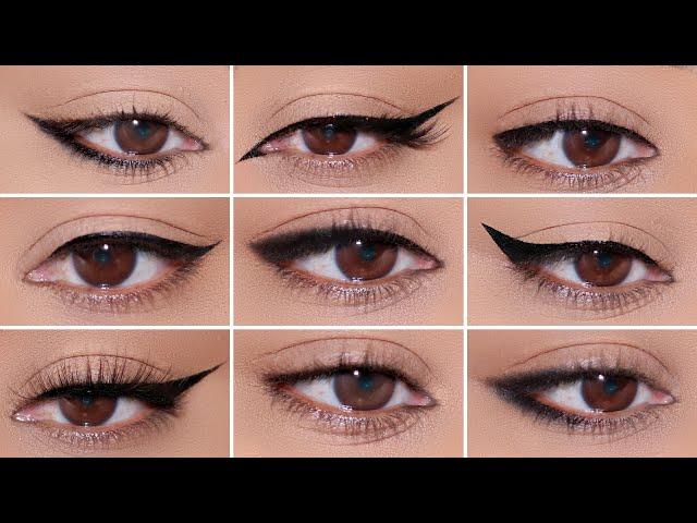 How To: 9 Different Eyeliner Styles on HOODED EYES | Easy Beginner Friendly Tutorial