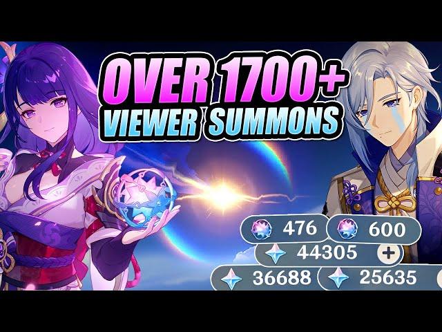 MASSIVE VIEWER SUMMONS! Over 1700+ PULLS For Raiden & Ayato (3.3 Genshin Impact)