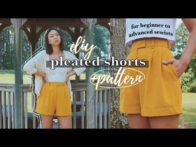 DIY Pleated Shorts + PATTERN // Customizable for Beginner to Advanced Sewists + PERFECT for Summer!