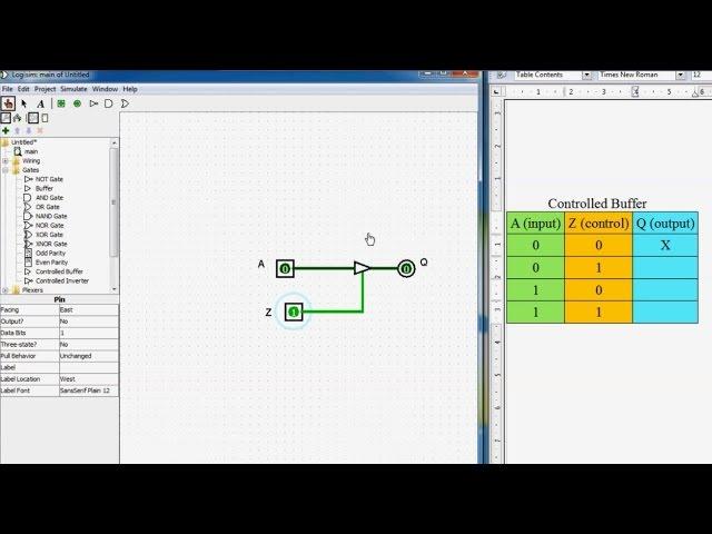 4. Basic Logic Gates - Tri-state buffer (Controlled buffer)