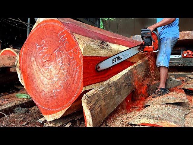 Giant Red Wood Lathe Skills // Extremely Dangerous Wood Lathe