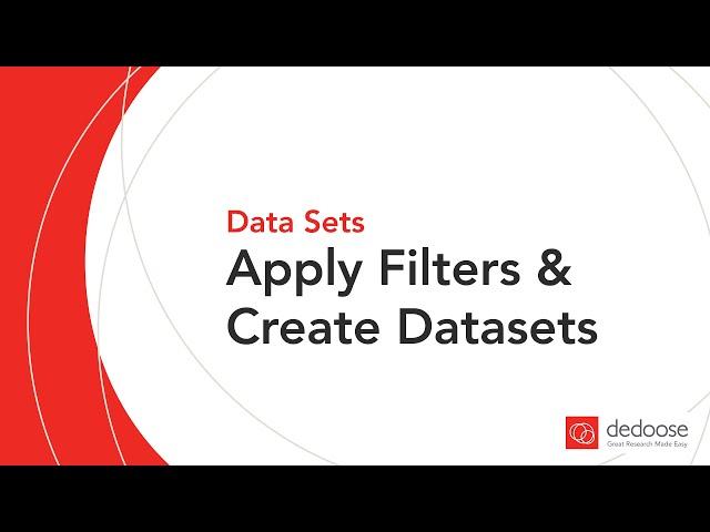 Data Sets Workspace in Dedoose | Qualitative and Mixed Methods Research and Analysis