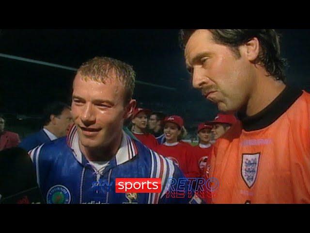 Alan Shearer & David Seaman after England defeated France at Le Tournoi