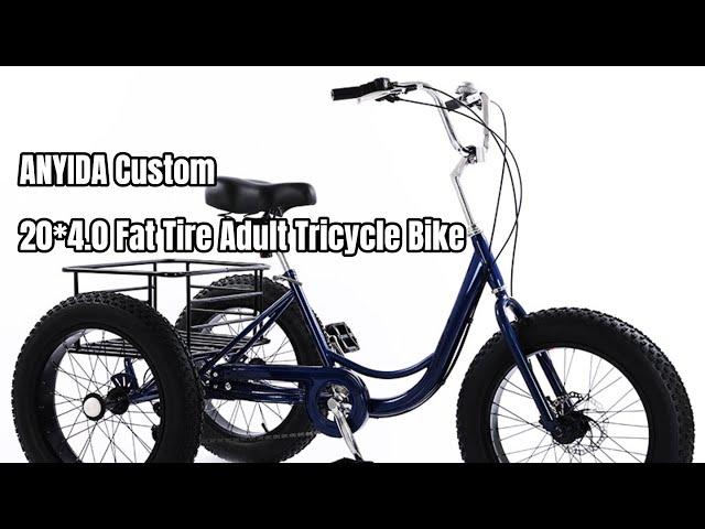 ANYIDA Custom 20*4.0 Fat Tire Adult Tricycle Bike Video | Wholesale Pedal Trike Manufacturers