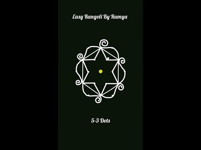 Easy Beginners 5 to 3 Dots Rangoli KolamDesign #shorts #muggulu #dotsrangoli #rangoli #dialyrangoli