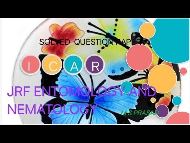 ICAR JRF 2020 ENTOMOLOGY AND NEMATOLOGY Solved question paper