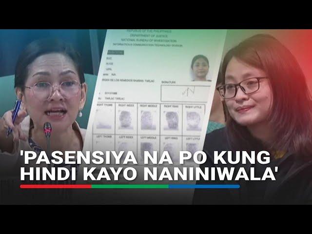 'Ako po si Alice Guo,' ex-mayor insists despite matching Guo Hua Ping fingerprints