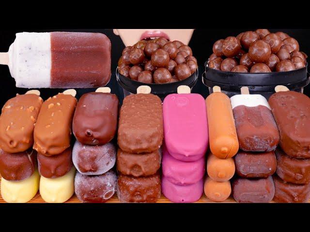 ASMR KITKAT MALTESERS MAGNUM CHOCOLATE ICE CREAM NUTELLA TWIX DESSERT MUKBANGZIN EE|A EATING SOUNDS