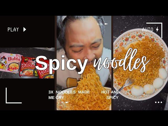 Got sick, so i decided to eat spicy 3x noodles/ made me sweat out and well. #dailylifevlog #yotube