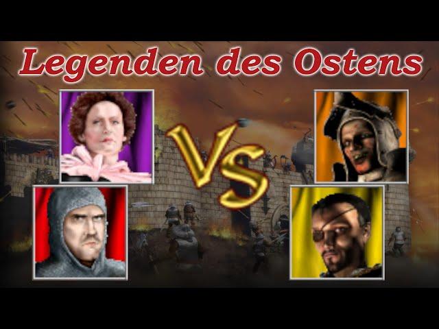 Raubritter + Schnecke vs Ratte + Schlange | Legenden des Ostens | Stronghold Crusader - KI Kämpfe