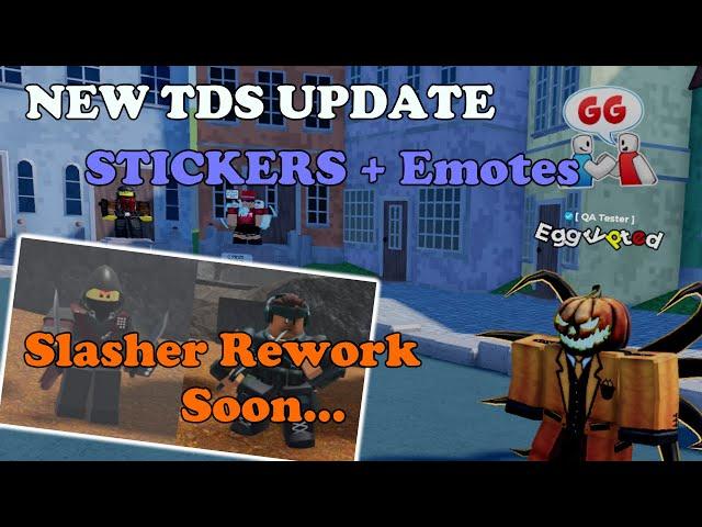 New STICKERS + Emote Update! Slasher Tower ON SALE || Tower Defense Simulator