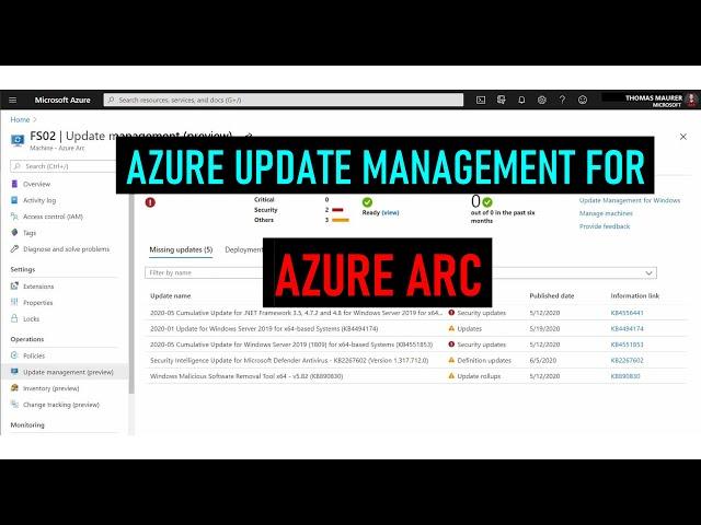 Manage updates of servers using Microsoft Azure