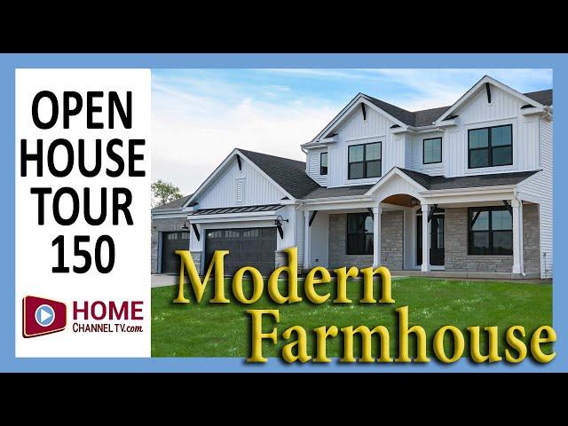 Touring a Modern Farmhouse Style Home Design - - The Newport House Plan by KLM Builders