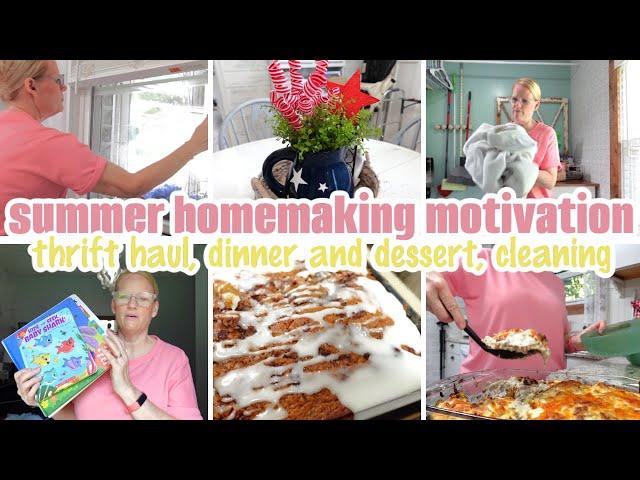 SUMMER HOMEMAKING MOTIVATION / THRIFT HAUL, DINNER IDEA + DESSERT, CLEANING MOTIVATION / SUMMER HOME