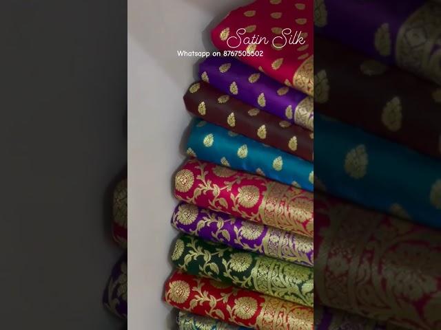  Beautiful Satin silk Banarasi saree Collection at Resham Peharavas  ₹3600/- Each ️ Book Fast ⏩