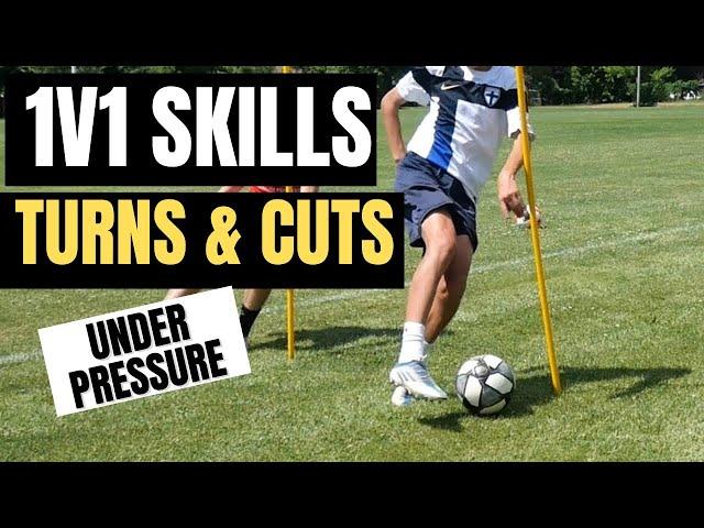 DRIBBLING AND TURNING 1v1 SKILLS in FOOTBALL