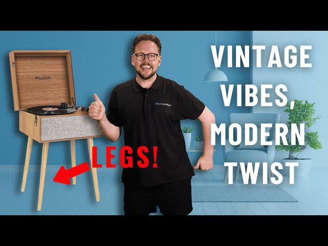 VINTAGE VIBES! Audizio Fremont Retro Vinyl Record Player Table Stand on Legs - Unboxing and Set Up!