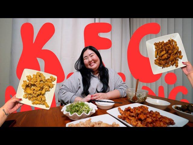 KOREAN FRIED CHICKEN MUKBANG 먹방 EATING SHOW!   Original + Spicy Fire Chicken | MONDAY MUNCHIES