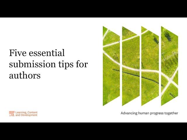 Five essential submission tips for authors