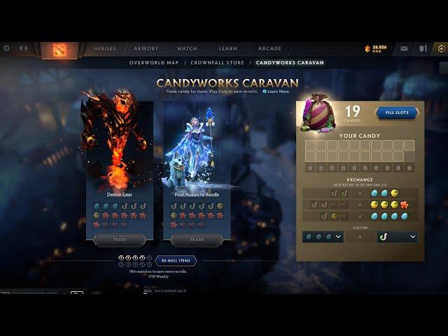 DOTA 2 INSANE CANDYSHOP GOT ARCANA IN 6 ROLLS SO LUCKY OMG! 2024 CROWNFALL #dota2