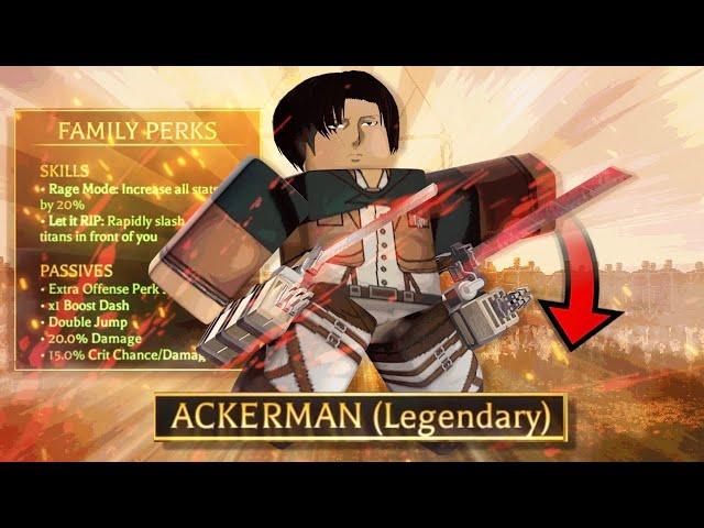 BECOMING LEVI With 0.1% ACKERMAN Clan In The New Attack On Titan Roblox Game!