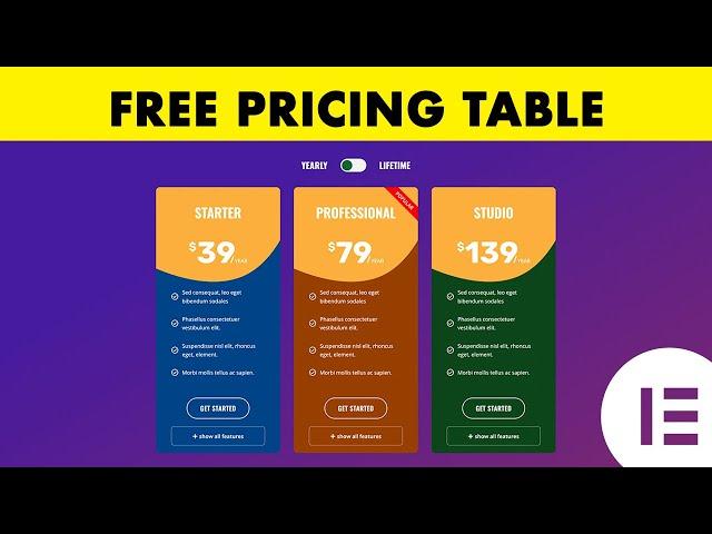 Complete Pricing Table Tutorial: Create a Free Elementor Pricing Table using Premium Addons