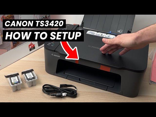 How to SETUP Canon Pixma TS3420 Printer (Install Ink, Paper, Wi-Fi Connect, Scan..)