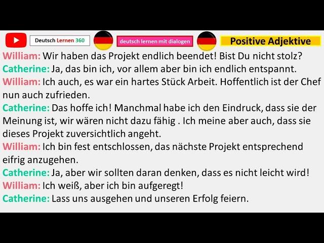 deutsch lernen mit dialogen A2 B1 deutsch 88