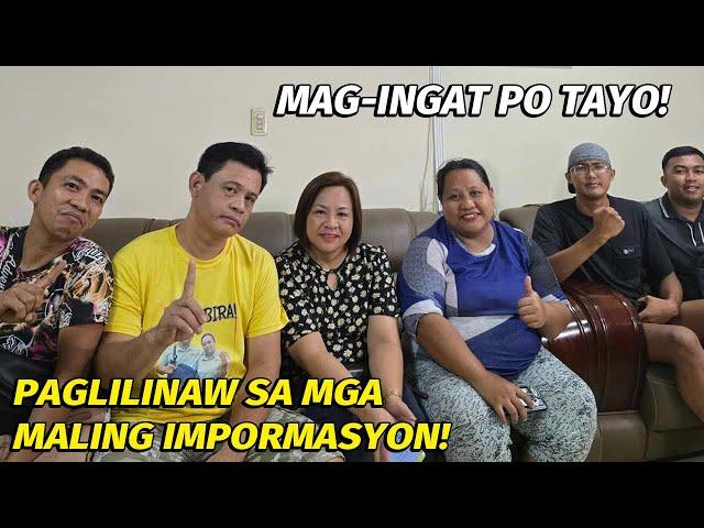 PAGLILINAW SA MGA MALING IMPORMASYON!