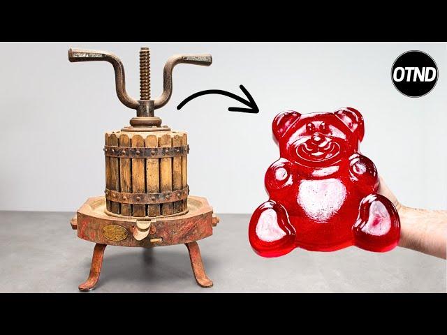 Antique Grape Press Restoration - I Made A Giant Gummy Bear with the Juice !