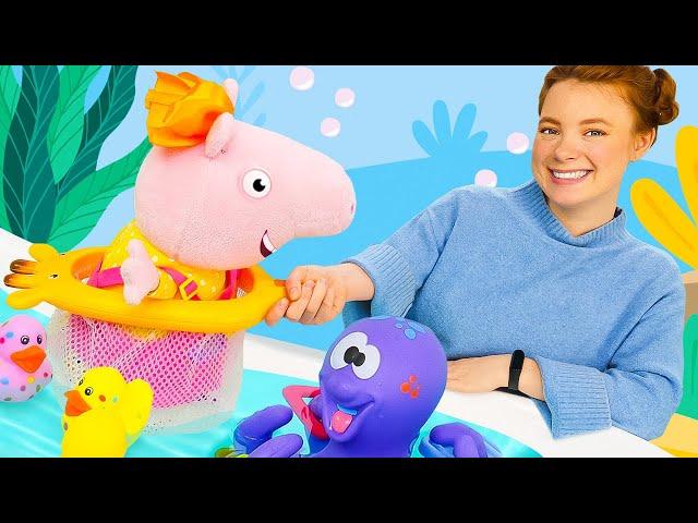 Irene und Peppa. Fische aus Aquagel. Peppa Wutz Spielzeug Video - PlüPa Plüsch Paradies