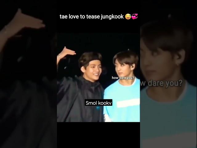 Tae love to tease Jk tae please beware of double bunny#kookv #taekook #vkook