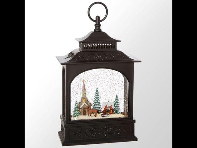 Sleigh Ride Musical LED Lighted Glitter Swirl Holiday Lantern