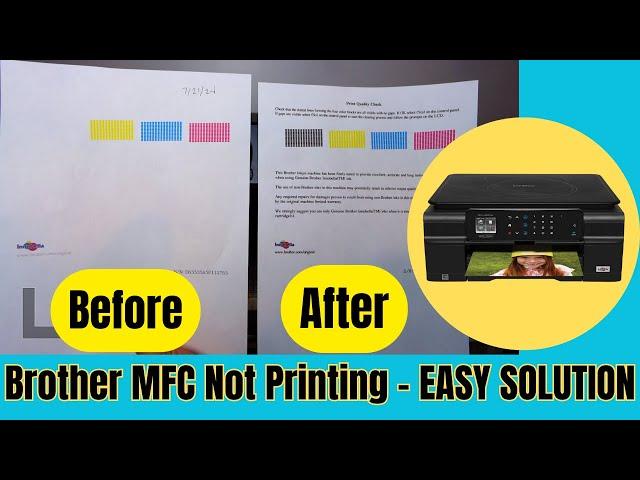 Brother MFC-J NOT Printing Color, Black, or Blank Pages - How To Fix Clogged Printhead [FIXED!]