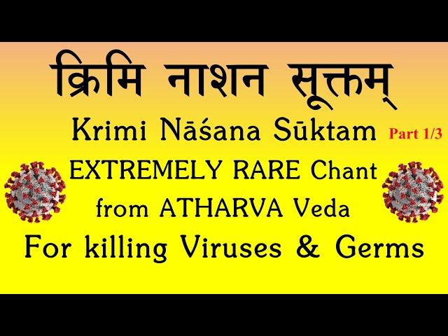 Krimi Nashana Suktam Part 1/3 | RARE Atharva Veda Chant | Destroy Harmful Germs | Sri K Suresh