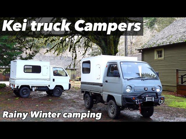 Kei truck 4x4 campers [ Winter car Camping ] stormy winter trip