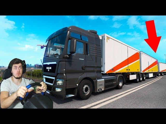 WHAT WILL HAPPEN IF YOU HIT 2 TRAILERS - EURO TRUCK SIMULATOR 2 + STEERING WHEEL