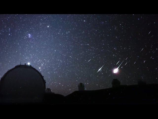 Extremely bright shooting star cluster over Maunakea, Hawaii  on July 11, 2024